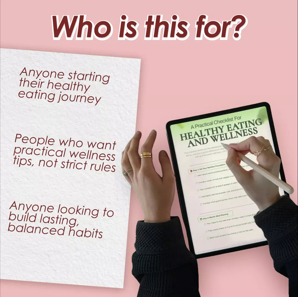 A Practical Checklist For Healthy Eating And Wellness – Digital Download | How to Start Eating Right, Meal Planning, Nutrition Guide, Wellness Checklist