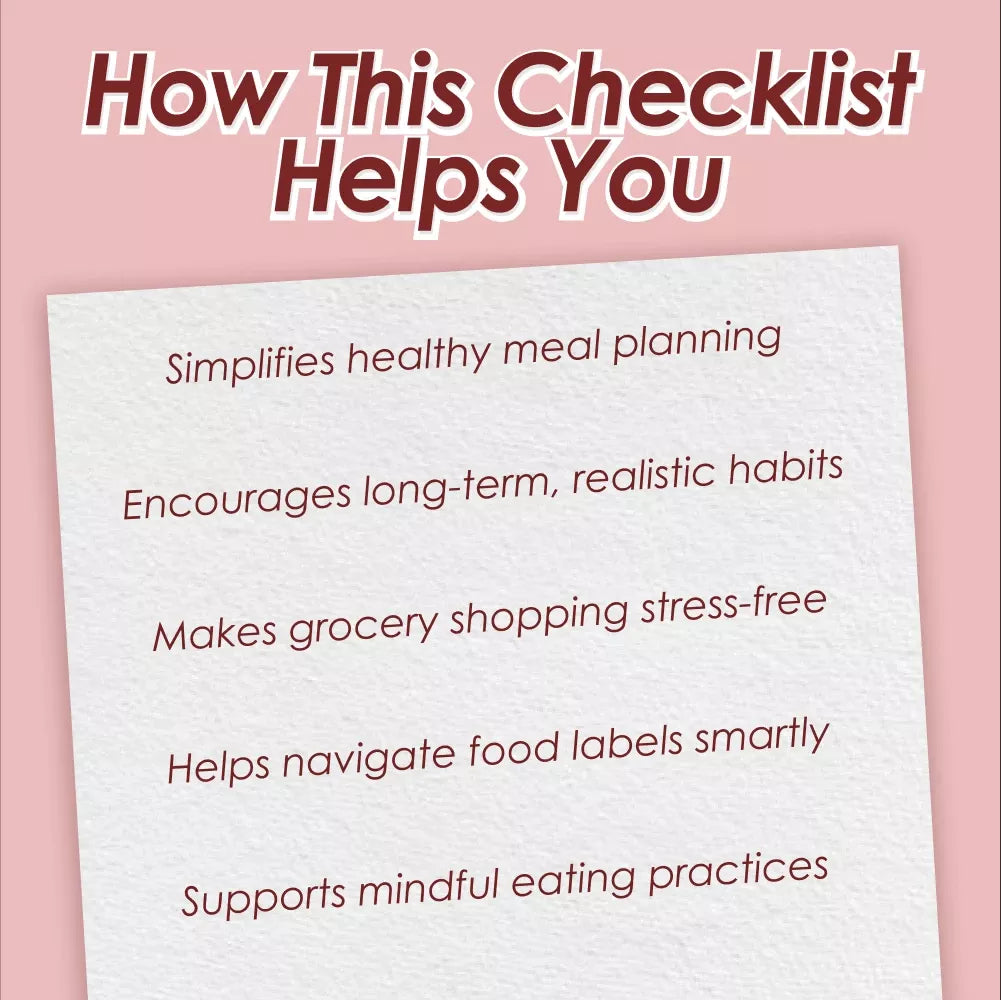 A Practical Checklist For Healthy Eating And Wellness – Digital Download | How to Start Eating Right, Meal Planning, Nutrition Guide, Wellness Checklist