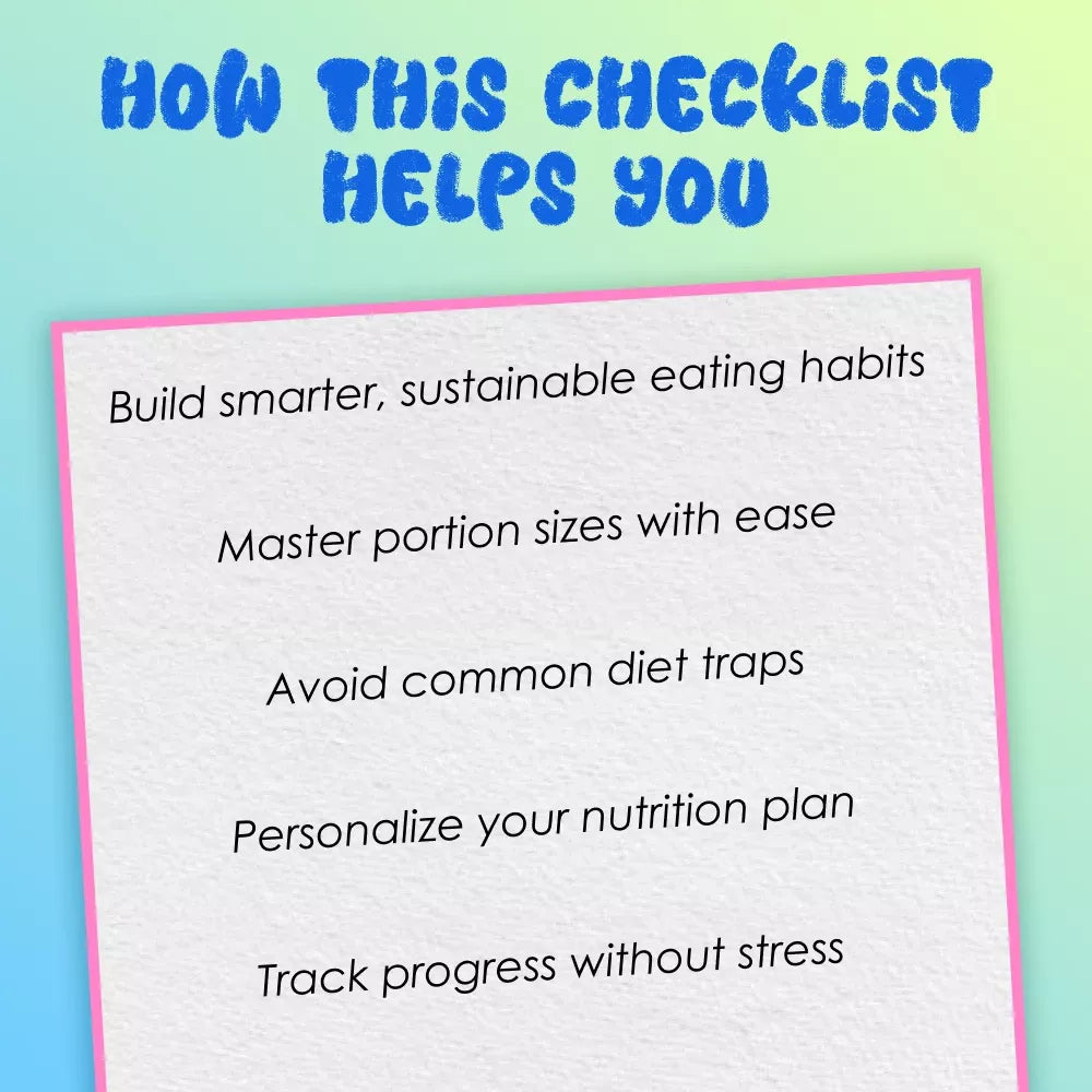 Your Ideal Diet Wellness Checklist | Digital Nutrition Guide for Healthy Eating, Meal Planning & Mindful Habits